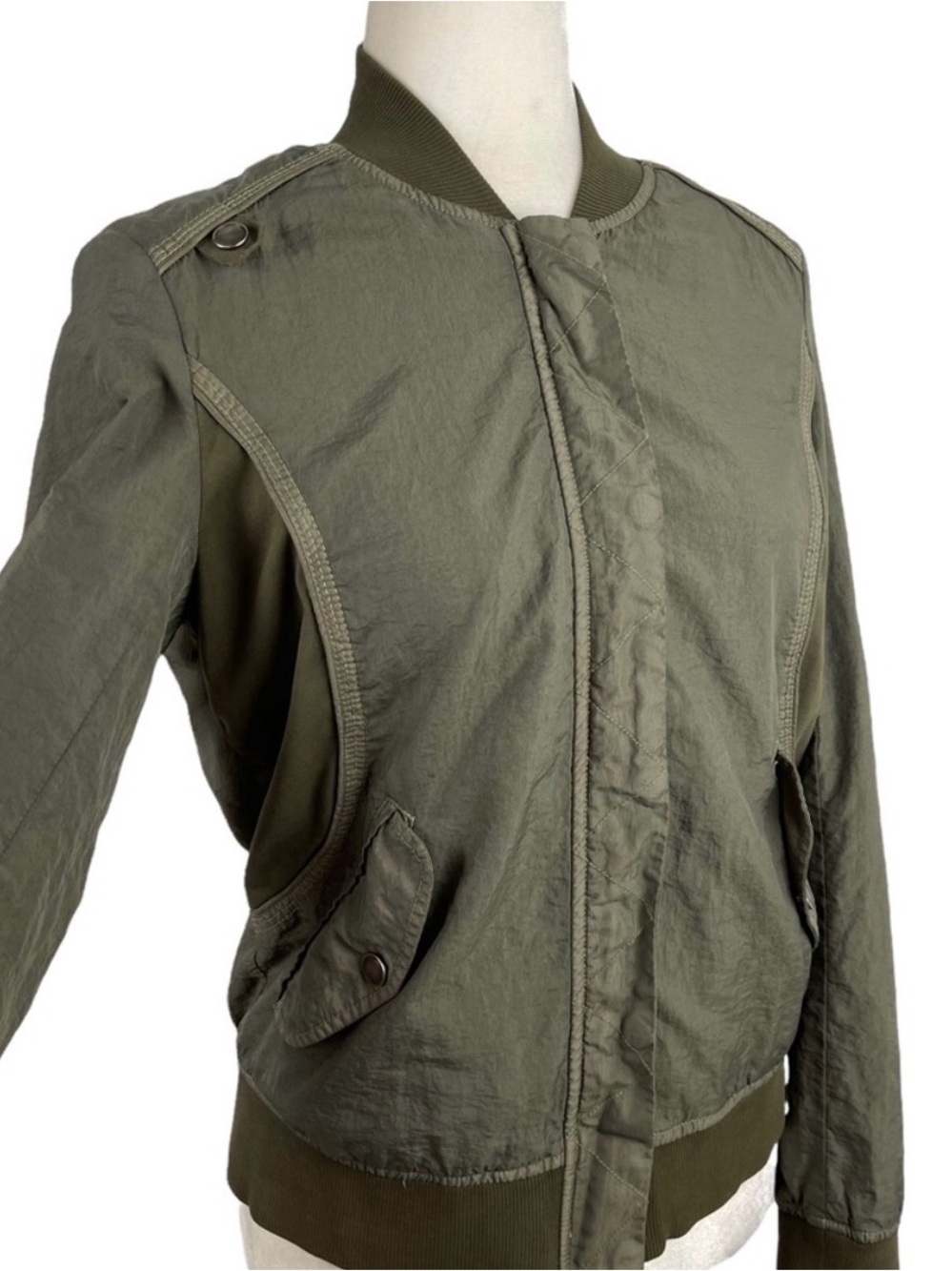Anthropologie Marrakech Vista Bomber Jacket, Olive Green, Size Small - Picture 6 of 8